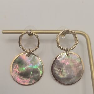 Mother Of Pearl Hexagon Earrings